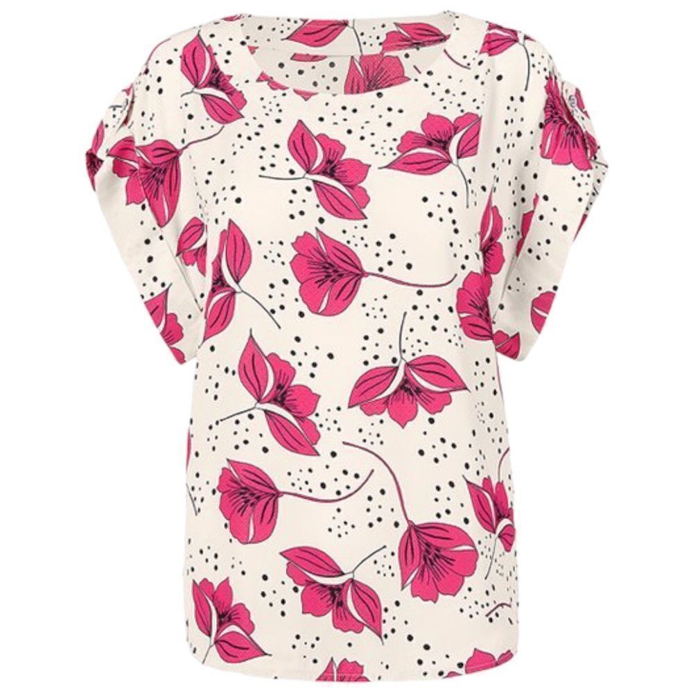 CABI Fuchsia Floral Boxy Blouse Top XS